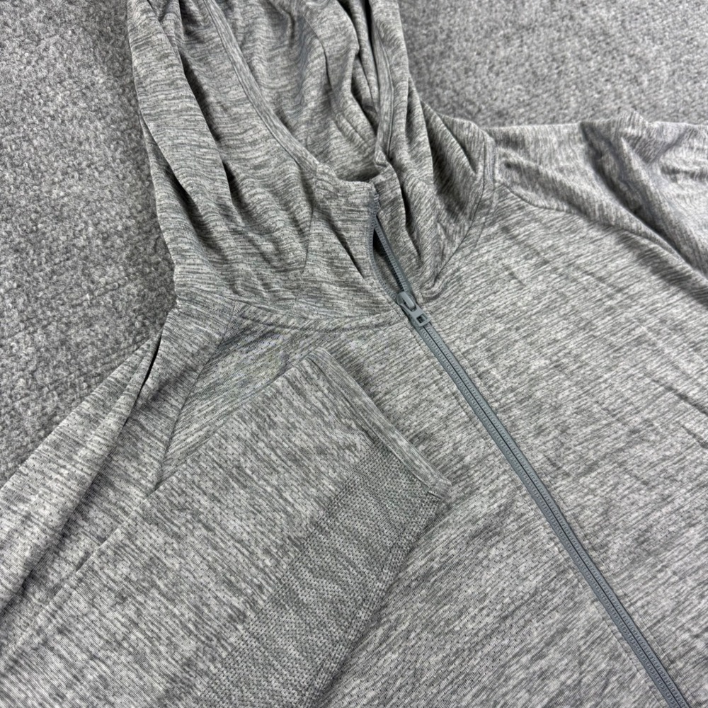 Uniqlo Dry-EX Full Zip Hoodie Large Gray Heathered Performance Mens